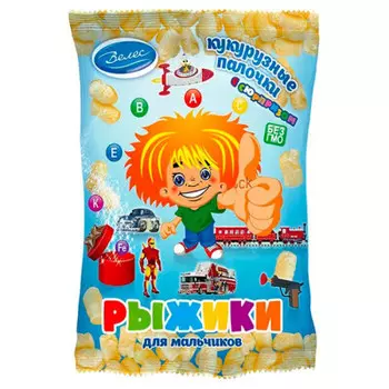 Кукурузные палочки рыжики 75г с сюрпризом для мальчиков