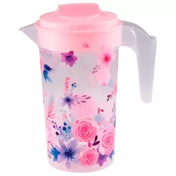 Кувшин 1,2л с крышкой Полимербыт весеннее очарование 4314861