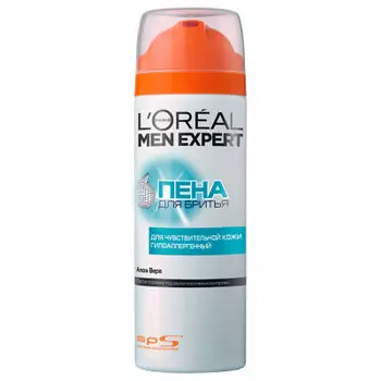 L'Oreal Paris Men Expert Пена для бритья для чувствительной кожи, гипоаллергенная, 200 мл