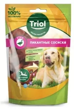 Лакомство для собак Triol 70 г пикантные сосиски утка