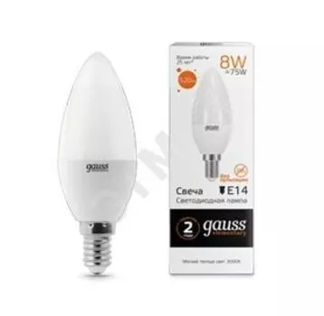 Лампа светодиодная led 8вт е14 теплый свеча