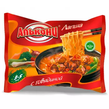 Лапша алькони 85 г говядина халяль б/п