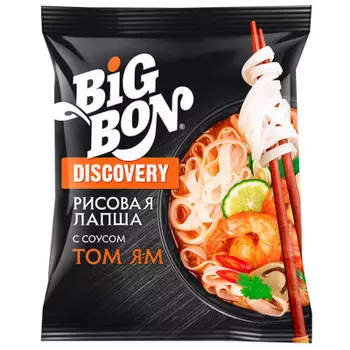 Лапша биг бон 65 г рисовая с соусом том ям