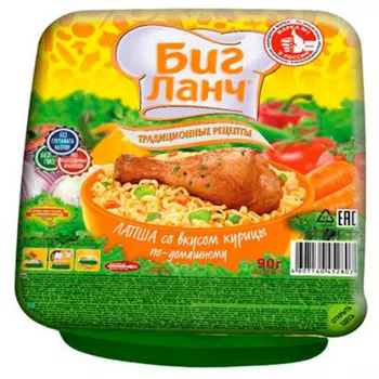 Лапша Биг Ланч 90г с вкусом курицы по-домашнему