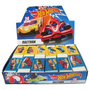 Ластик Centrum Hot Wheels 56*21*10мм белый прямоугольный 89208