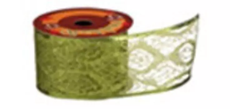 Лента декоративная новогодняя 6.3 см* 2.7 м 12/384 боб 242-320