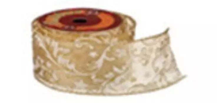 Лента декоративная новогодняя 6.3 см*2.7 м 12/384 боб 242-335