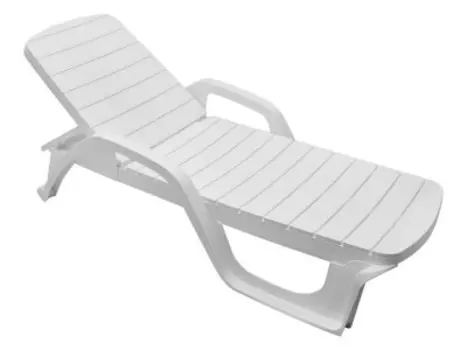 Лежак прованс пластик белый 3730-мт001