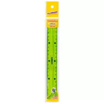 Линейка юнландия 20 см флекс пластиковая зеленая 210758