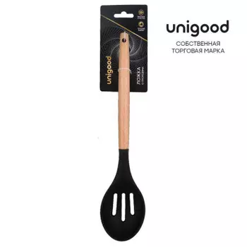 Ложка с прорезями 31 см Unigood черная tr-kus-s001 b3