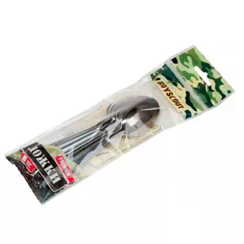 Ложки бойскаут премиум 6 шт одноразовые хром