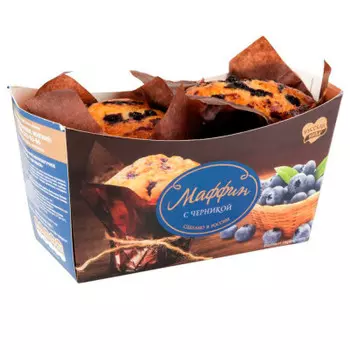Маффины с черникой 160г Русская Нива