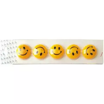 Магнит д/доски 5шт берлинго смайлик 72359