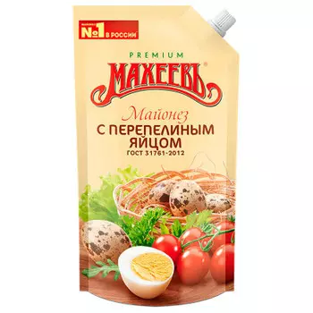 Майонез Махеев на перепелином яйце 400мл 67% Doy-Pack