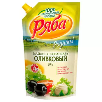Майонез ряба 372 г 67% оливковый дой-пак