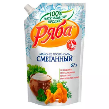 Майонез ряба 372 г 67% сметанный дой-пак