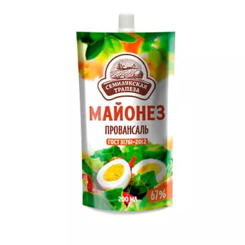 Майонез семилукская трапеза 200мл 67% провансаль дой-пак