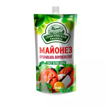 Майонез воронежский 250мл 51% провансаль дой-пак