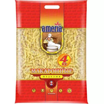 Макароны Ameria спиральки 4кг