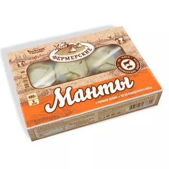 Манты фермерские 480г уральские пельмени