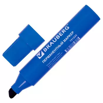 Маркер перманентный BRAUBERG джумбо синий 151225