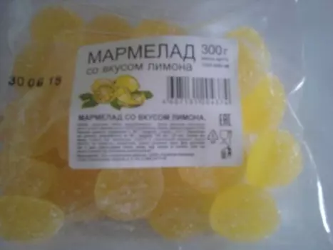Мармелад со вкусом лимона 300г кондитерская фабрика орел