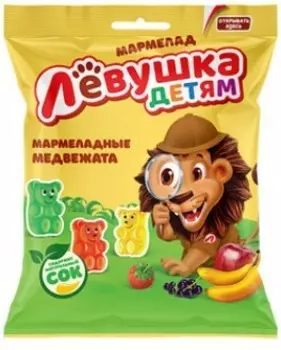 Мармелад жевательный левушка детям 70 г медвежата славянка
