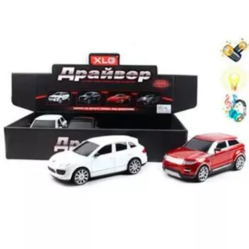 Машина металлическая инерционная 1:24 свет+звук e923a/b т 15053753
