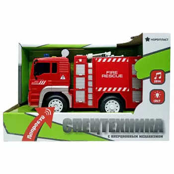 Машина нордпласт пожарная инерционная звук/свет 9/0073