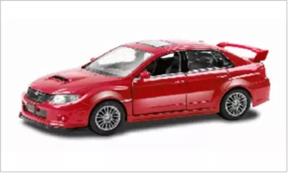 Машина pмз сити 1:32 субару wrx sti инерц красный