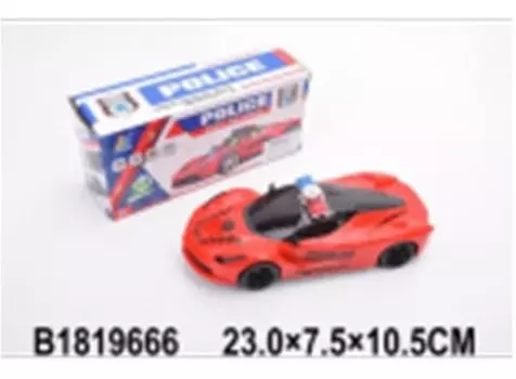 Машина полиция свет/звук красный в/к 23*7,5*10,5см 1819666