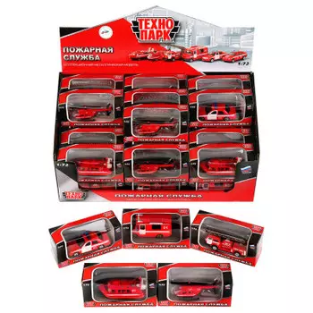 Машина технопарк 1:72 пожарная в ассортименте ct12-352-f-wb