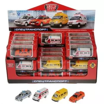 Машина технопарк спецтехника 7.5 см в ассортименте металл 283584