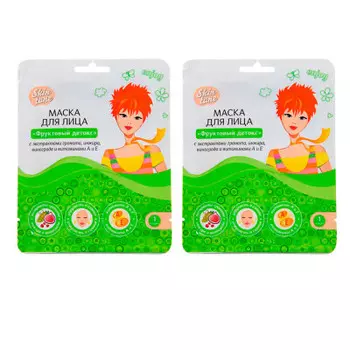 Маска для лица Skin Tune тканевая фруктовый детокс 2шт