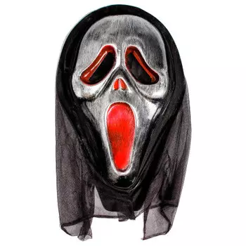 Маска карнавальная Крик серебро 5019388