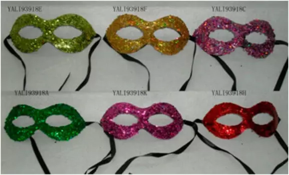 Маска очки с блестками 17,5х7см yali93918