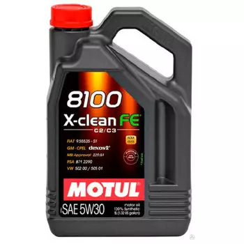 Масло моторное 4л мотюль 8100 x-clean fe 5w-30 синт 104776