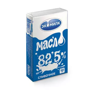 Масло сливочное 180 г 82,5% несоленое фольга экомилк