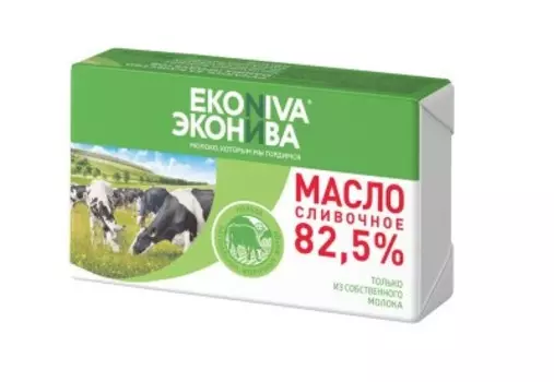Масло сливочное 350 г 82, 5% фольга эконива