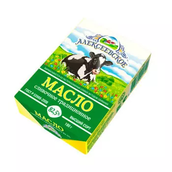 Масло сливочное крестьянское 180 г 82, 5% в/с алексеевский мкк