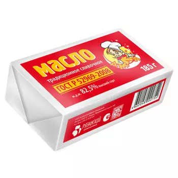 Масло сливочное крестьянское АМКА 185г 82,5% гост
