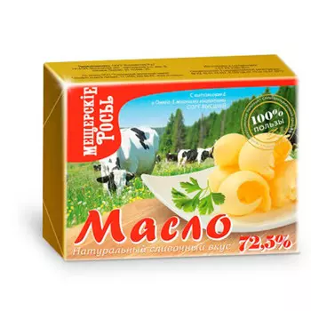 Масло сливочное мещерские росы 180 г 72, 5%
