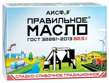 Масло сливочное правильное масло 180 г 82, 5% традиционное