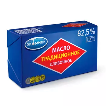 Масло сливочное традиционное 180г 82,5% фольга Экомилк