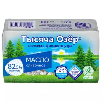 Масло сливочное Тысяча озер 400г 82,5%