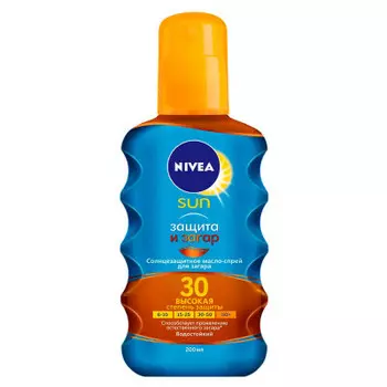 Масло-спрей солнцезащитное нивея сан д/загара защита и загар ф20/30
