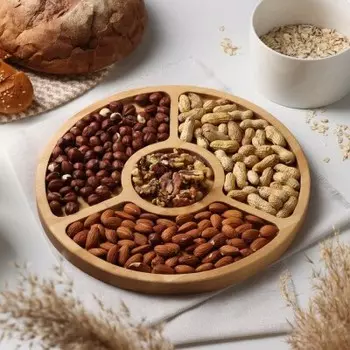 Менажница 27 х1.8 см круглая 4 секции береза 6495934