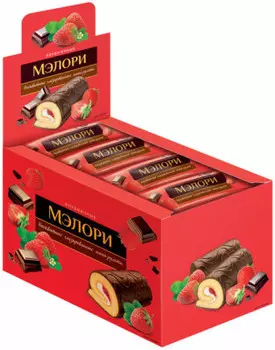 Мини рулет мэлори клубничный 40 г яшкино