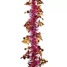 Мишура морозко еловая 80 ммх2м оранжевый/сиреневый м0907