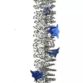 Мишура морозко колокольчики-2 75 ммх2.7 м синий/серебро м1421
